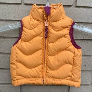 REI Goose Down Orange Puffer Vest Girls Size 18 Months